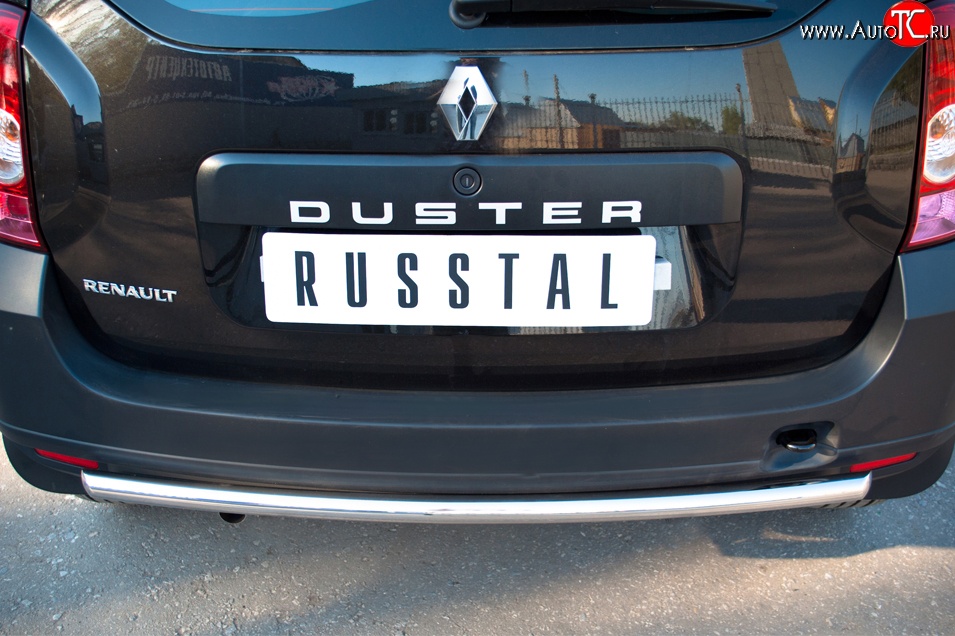 11 299 р. Защита заднего бампера (Ø42 мм, нержавейка, 4х2) SLITKOFF  Renault Duster  HS (2010-2015) дорестайлинг  с доставкой в г. Омск