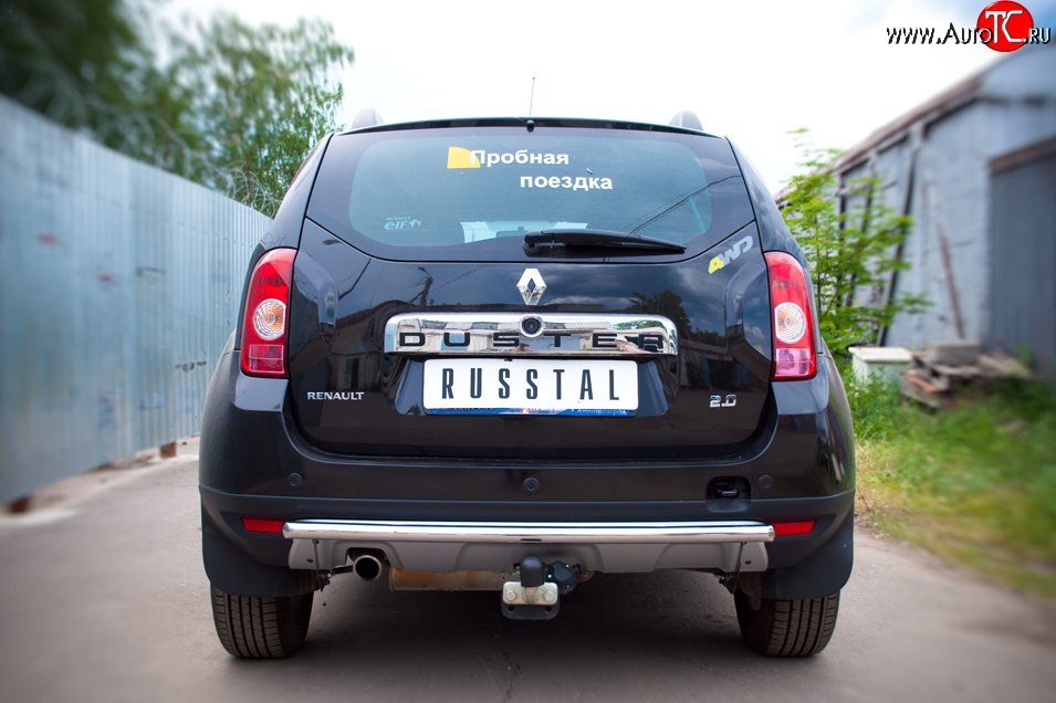 5 649 р. Одинарная защита заднего бампера из трубы диаметром 42 мм (4x4) SLITKOFF Renault Duster HS дорестайлинг (2010-2015)  с доставкой в г. Омск