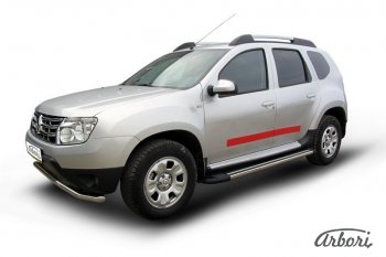 12 509 р. Порожки для ног Arbori Luxe Black  Renault Duster  HS (2010-2015) дорестайлинг  с доставкой в г. Омск. Увеличить фотографию 1