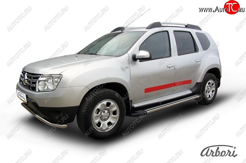 12 509 р. Порожки для ног Arbori Luxe Black  Renault Duster  HS (2010-2015) дорестайлинг  с доставкой в г. Омск