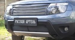 Защитная сетка решетки переднего бампера (с обвесом без дхо) РА Renault (Рено) Duster (Дастер)  HS (2010-2015) HS дорестайлинг