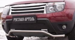 1 189 р. Зимняя заглушка решетки переднего бампера (с дхо и обвесом) РА Renault Duster HS дорестайлинг (2010-2015)  с доставкой в г. Омск. Увеличить фотографию 3