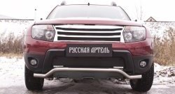 1 189 р. Зимняя заглушка решетки переднего бампера (с дхо и обвесом) РА  Renault Duster  HS (2010-2015) дорестайлинг  с доставкой в г. Омск. Увеличить фотографию 1