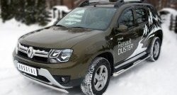 17 599 р. Защита переднего бампера (Ø75х42 мм, нержавейка) SLITKOFF  Renault Duster  HS (2015-2021) рестайлинг  с доставкой в г. Омск. Увеличить фотографию 4