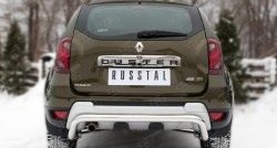 11 549 р. Защита заднего бампера (Ø63 мм волна, нержавейка) SLITKOFF  Renault Duster  HS (2015-2021) рестайлинг  с доставкой в г. Омск. Увеличить фотографию 1