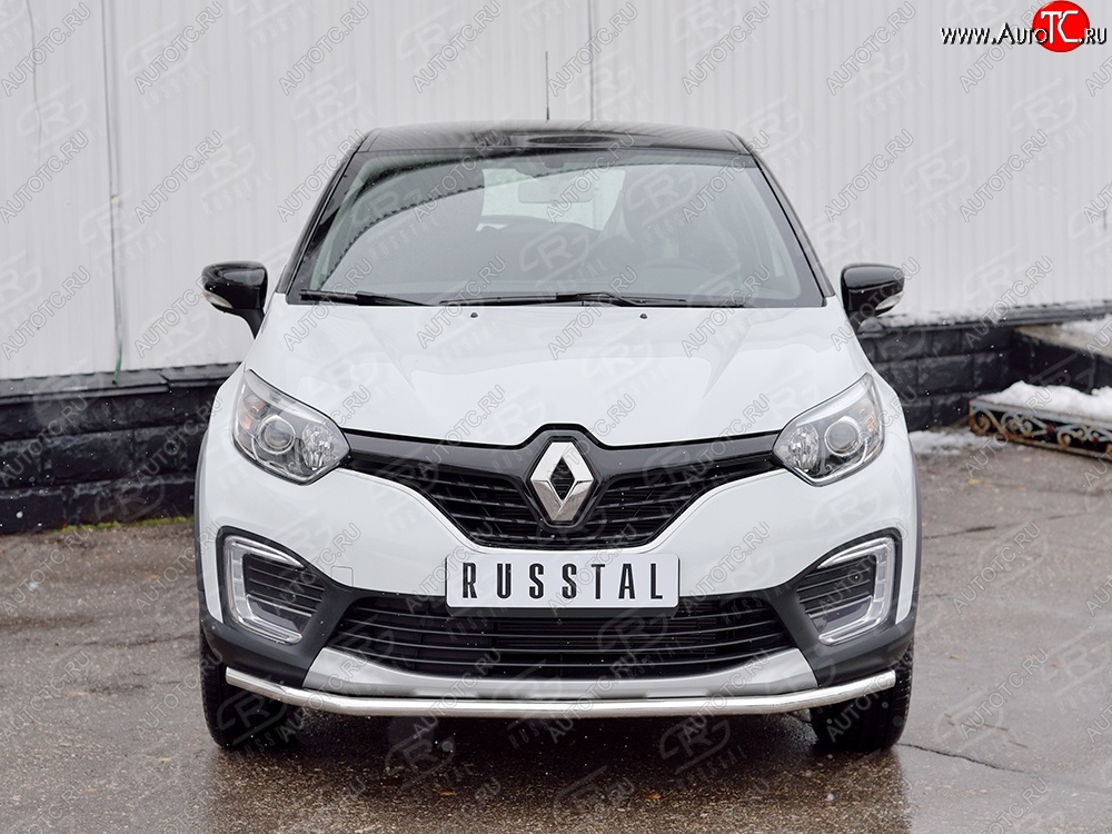 16 849 р. Защита переднего бампера (Ø42 мм, нержавейка) SLITKOFF  Renault Kaptur (2016-2020) дорестайлинг  с доставкой в г. Омск