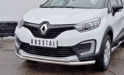 15 699 р. Защита переднего бампера (2 трубыØ63 и 42 мм, нержавейка) SLITKOFF  Renault Kaptur (2016-2020) дорестайлинг  с доставкой в г. Омск. Увеличить фотографию 3