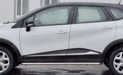 21 699 р. Порожки для ног (Ø42) SLITKOFF  Renault Kaptur (2016-2024) дорестайлинг, рестайлинг (лист - алюминий, профиль - нержавейка)  с доставкой в г. Омск. Увеличить фотографию 4