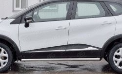 16 999 р. Защита порогов из круглой трубы диаметром 63 мм SLITKOFF Renault Kaptur дорестайлинг (2016-2020)  с доставкой в г. Омск. Увеличить фотографию 4