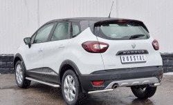 10 999 р. Защита заднего бампера (Ø42 мм уголки, нержавейка) SLITKOFF  Renault Kaptur (2016-2020) дорестайлинг  с доставкой в г. Омск. Увеличить фотографию 2