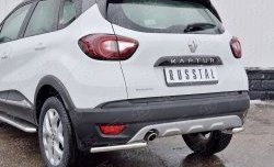 10 999 р. Защита заднего бампера (Ø42 мм уголки, нержавейка) SLITKOFF  Renault Kaptur (2016-2020) дорестайлинг  с доставкой в г. Омск. Увеличить фотографию 3