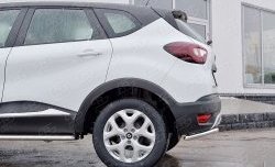 10 999 р. Защита заднего бампера (Ø42 мм уголки, нержавейка) SLITKOFF  Renault Kaptur (2016-2020) дорестайлинг  с доставкой в г. Омск. Увеличить фотографию 4