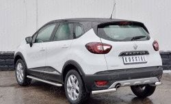 11 999 р. Защита заднего бампера (Ø63 мм уголки, нержавейка) SLITKOFF Renault Kaptur дорестайлинг (2016-2020)  с доставкой в г. Омск. Увеличить фотографию 2