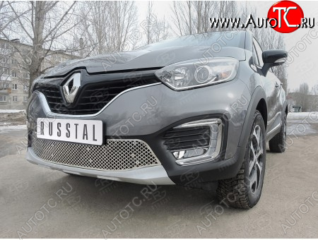 4 299 р. Сетка нижнего воздухозаборника (нержавеющая сталь) Russtal Renault Kaptur дорестайлинг (2016-2020)  с доставкой в г. Омск