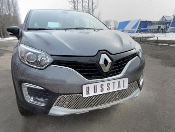 4 299 р. Сетка нижнего воздухозаборника (нержавеющая сталь) Russtal Renault Kaptur дорестайлинг (2016-2020)  с доставкой в г. Омск. Увеличить фотографию 2