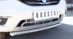 Одинарная защита переднего бампера диаметром 63 мм Russtal Renault Koleos 1 Phase 3 (2013-2016)