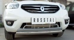 19 099 р. Защита переднего бампера (Ø75х42 мм, нержавейка) Russtal Renault Koleos 1 Phase 3 (2013-2016)  с доставкой в г. Омск. Увеличить фотографию 3