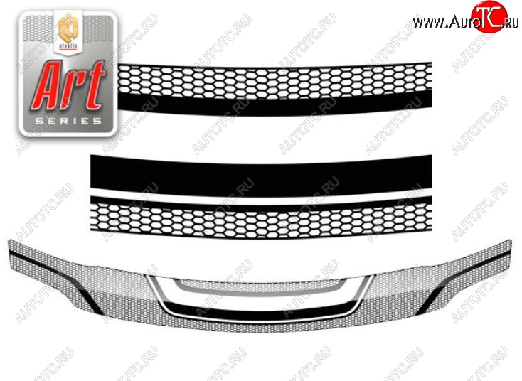 2 569 р. Дефлектор капота CA-Plastiс  Renault Logan  1 (2004-2010) дорестайлинг (Серия Art белая)  с доставкой в г. Омск