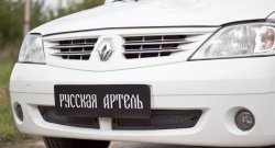 1 799 р. Защитная сетка решетки переднего бампера РА Renault Logan 1 дорестайлинг (2004-2010)  с доставкой в г. Омск. Увеличить фотографию 1