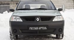 769 р. Зимняя заглушка решетки переднего бампера РА  Renault Logan  1 (2004-2010) дорестайлинг  с доставкой в г. Омск. Увеличить фотографию 2