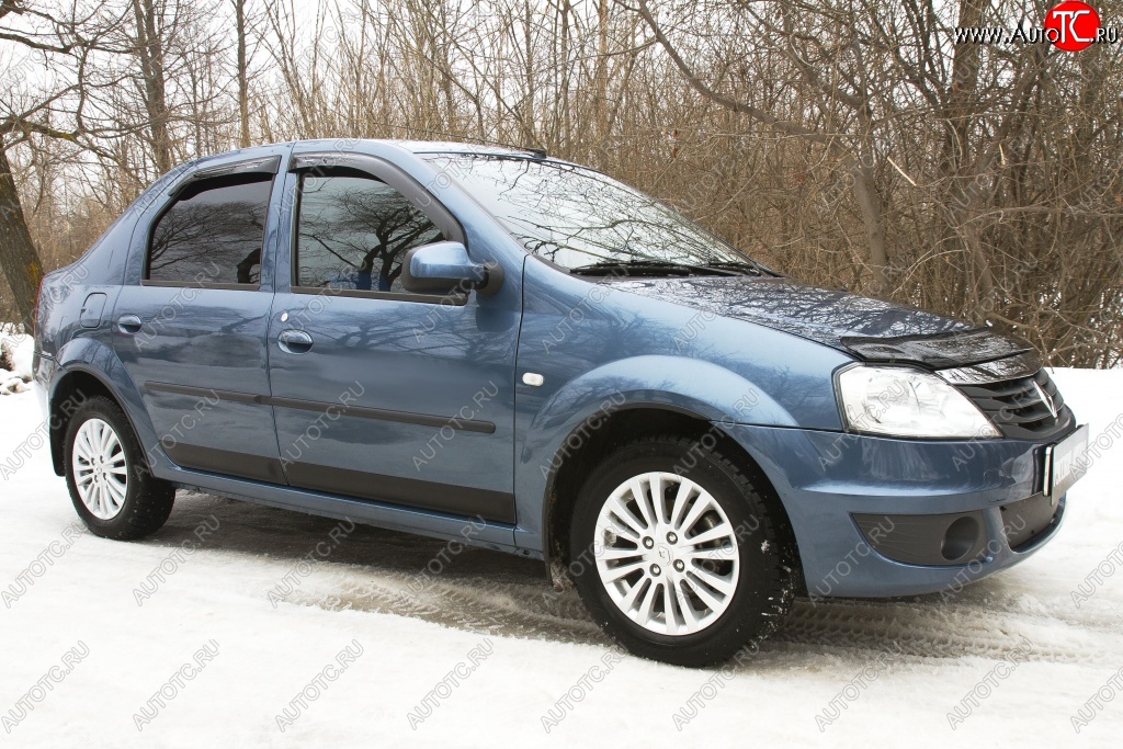 3 099 р. Молдинги RA (комплект)  Renault Logan  1 (2010-2016) рестайлинг (Поверхность глянец (под окраску), Неокрашенные)  с доставкой в г. Омск