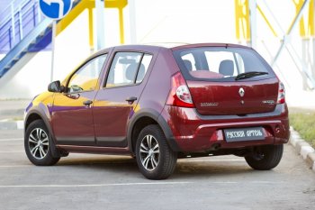 2 299 р. Накладки на колёсную арку RA (задняя правая)  Renault Sandero Stepway  (BS) (2010-2014) (Поверхность шагрень)  с доставкой в г. Омск. Увеличить фотографию 3