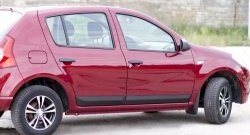 3 599 р. Молдинги дверей RA (Stepway, широкие, комплект) Renault Sandero Stepway (BS) (2010-2014) (Поверхность шагрень)  с доставкой в г. Омск. Увеличить фотографию 1