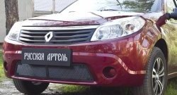 Защитная сетка решетки переднего бампера РА Renault (Рено) Sandero (Сандеро)  (BS) (2009-2014) (BS)