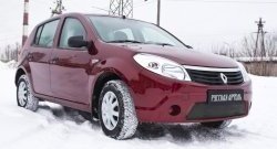 929 р. Зимняя заглушка решетки переднего бампера РА Renault Sandero (BS) (2009-2014)  с доставкой в г. Омск. Увеличить фотографию 2