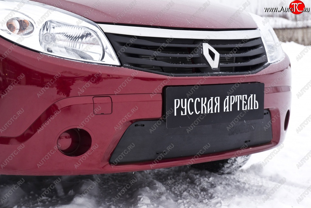 929 р. Зимняя заглушка решетки переднего бампера РА Renault Sandero (BS) (2009-2014)  с доставкой в г. Омск