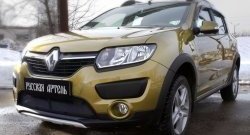 1 799 р. Защитная сетка решетки переднего бампера РА  Renault Sandero Stepway  (B8) (2014-2018) дорестайлинг  с доставкой в г. Омск. Увеличить фотографию 2