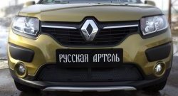 1 799 р. Защитная сетка решетки переднего бампера РА  Renault Sandero Stepway  (B8) (2014-2018) дорестайлинг  с доставкой в г. Омск. Увеличить фотографию 3