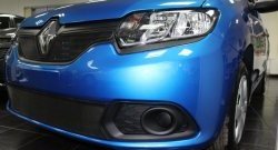 1 469 р. Нижняя сетка на бампер Russtal (черная)  Renault Sandero  (B8) (2014-2018) дорестайлинг  с доставкой в г. Омск. Увеличить фотографию 3