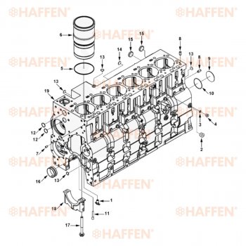 134 999 р. Блок цилиндров 6CT HAFFEN Yutong ZK6119HA автобус (2007-2010)  с доставкой в г. Омск. Увеличить фотографию 7