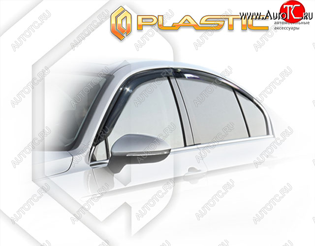 2 299 р. Дефлектора окон CA-Plastic Volkswagen Passat B8 седан дорестайлинг (2015-2019) (Classic полупрозрачный)  с доставкой в г. Омск