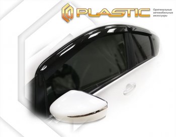 1 759 р. Ветровики дверей CA-Plastic Nissan Note 2 E12 дорестайлинг (2012-2016) (Classic полупрозрачный, Без хром. молдинга)  с доставкой в г. Омск. Увеличить фотографию 1