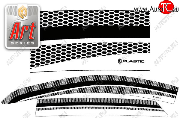 2 199 р. Ветровики дверей CA-Plastic Hyundai IX35 LM дорестайлинг (2009-2013) (Серия Art белая, без хром. молдинга, крепление скотч)  с доставкой в г. Омск