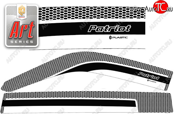 2 159 р. Ветровики дверей CA-Plastic  Уаз Патриот  3163 5 дв. (2005-2013) дорестайлинг (Серия Art черная, без хром. молдинга)  с доставкой в г. Омск