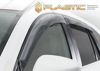 2 159 р. Ветровики дверей CA-Plastic  Toyota Sienta  NCP80 (2003-2015) дорестайлинг, 1-ое пополение 1-ый рестайлинг, 2-ой рестайлинг (Серия Art графит, без хром. молдинга)  с доставкой в г. Омск. Увеличить фотографию 2