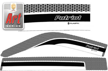 2 299 р. Ветровики дверей CA-Plsastic  Уаз Патриот  23632 (2014-2025) 1 рестайлинг пикап, 2-ой рестайлинг пикап (Серия Art серебро, без хром. молдинга)  с доставкой в г. Омск. Увеличить фотографию 1