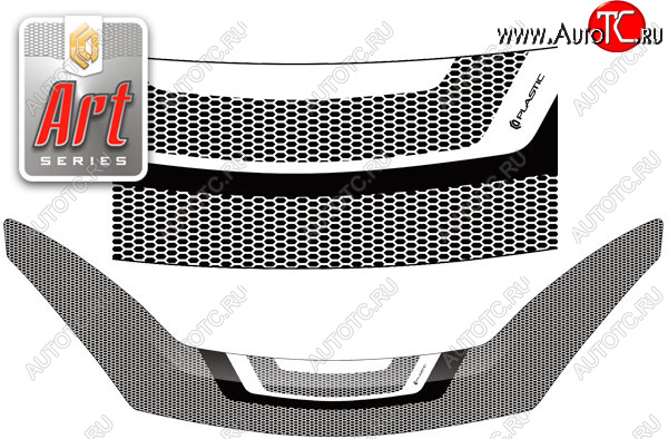 2 569 р. Дефлектор капота CA-Plastic  Renault Sandero  (BS) (2009-2014) (Art чёрная)  с доставкой в г. Омск