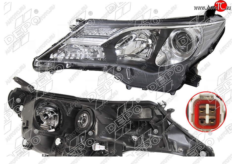 26 699 р. Левая фара (галоген, LED, с электрокорректором, Евросвет) DEPO Toyota RAV4 XA40 5 дв. дорестайлинг (2012-2015)  с доставкой в г. Омск