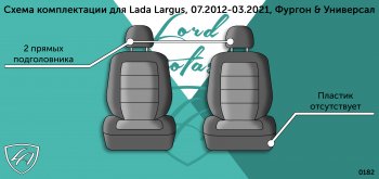 3 599 р. Чехлы сидений Lord Autofashion Дублин (жаккард, 2 места, с подголовниками) Лада Ларгус дорестайлинг R90 (2012-2021) (Серый, Сеул серый)  с доставкой в г. Омск. Увеличить фотографию 4