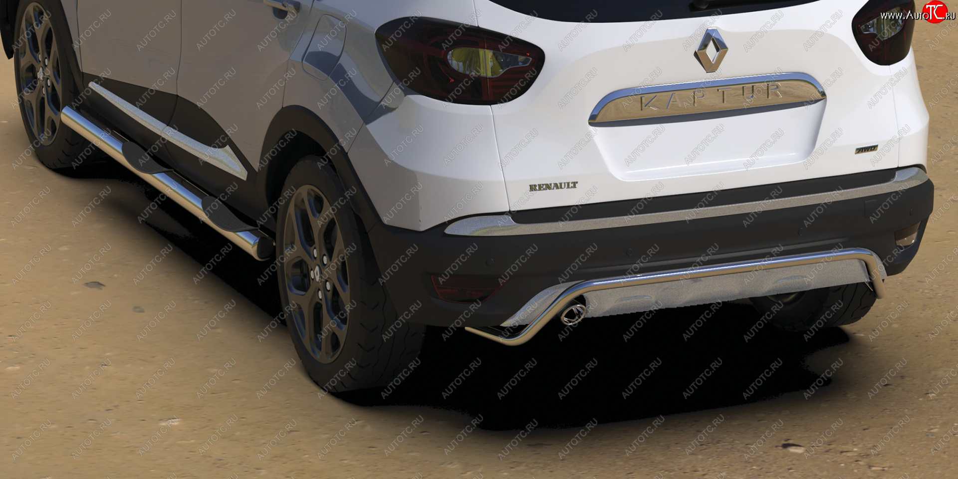 17 849 р. Защита заднего бампера (диаметр 42 мм) Arbori Renault Kaptur дорестайлинг (2016-2020)  с доставкой в г. Омск