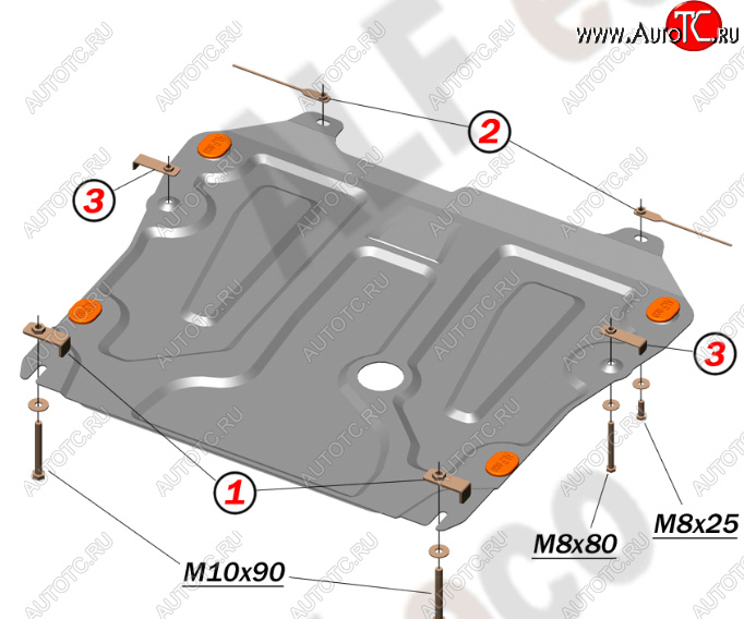 10 999 р. Защита картера двигателя и КПП Alfeco  Chevrolet Cruze ( J300,  J305,  J308) (2009-2015) седан дорестайлинг, хэтчбек дорестайлинг, седан рестайлинг, универсал рестайлинг, хэтчбек рестайлинг (Алюминий 4 мм)  с доставкой в г. Омск