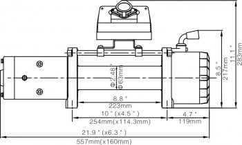 51 999 р. Лебёдка электрическая 12V 10000 lbs 4500 кг Runva Li L7 (2022-2024) (Стальной трос)  с доставкой в г. Омск. Увеличить фотографию 2