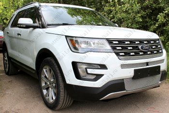 4 199 р. Защитная сетка в бампер (ячейка 4х10 мм, середина) Alfeco Премиум  Ford Explorer  U502 (2015-2018) 1-ый рестайлинг, 5 дв.  с доставкой в г. Омск. Увеличить фотографию 4