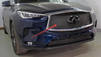 Защитная сетка в решетку радиатора (ячейка 4х10 мм) Стрелка11 Премиум INFINITI Qx50 J55 (2017-2022)