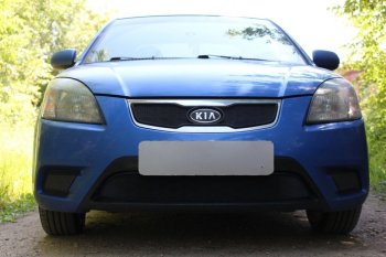 2 969 р.      Защита радиатора KIA RIO 2009-2011 black верх  KIA Rio  2 JB (2009-2011) рестайлинг седан, рестайлинг, хэтчбэк 5 дв. (черная)  с доставкой в г. Омск. Увеличить фотографию 1