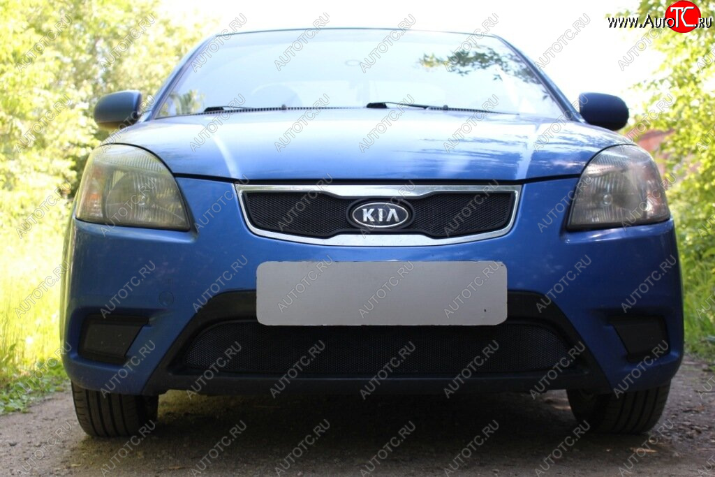 2 969 р.      Защита радиатора KIA RIO 2009-2011 black верх  KIA Rio  2 JB (2009-2011) рестайлинг седан, рестайлинг, хэтчбэк 5 дв. (черная)  с доставкой в г. Омск